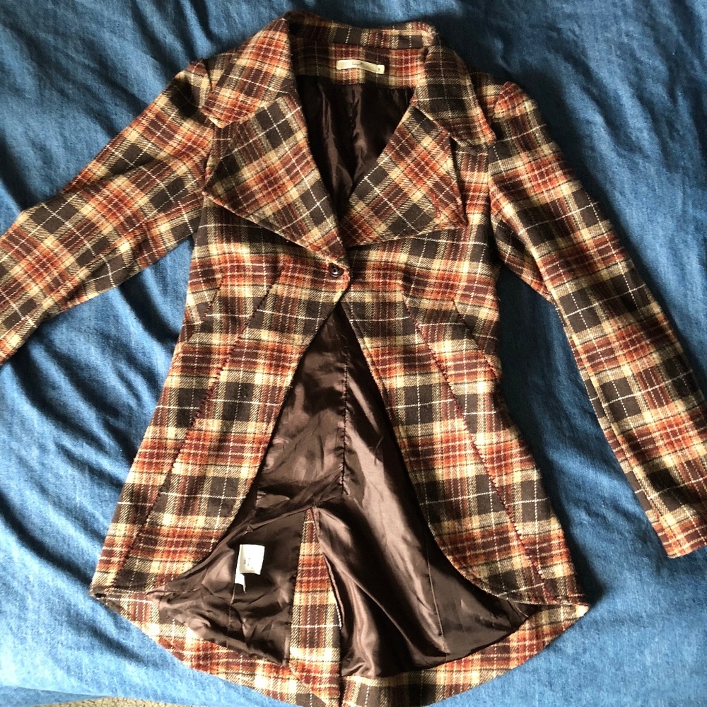 Plaid Fitted Coat